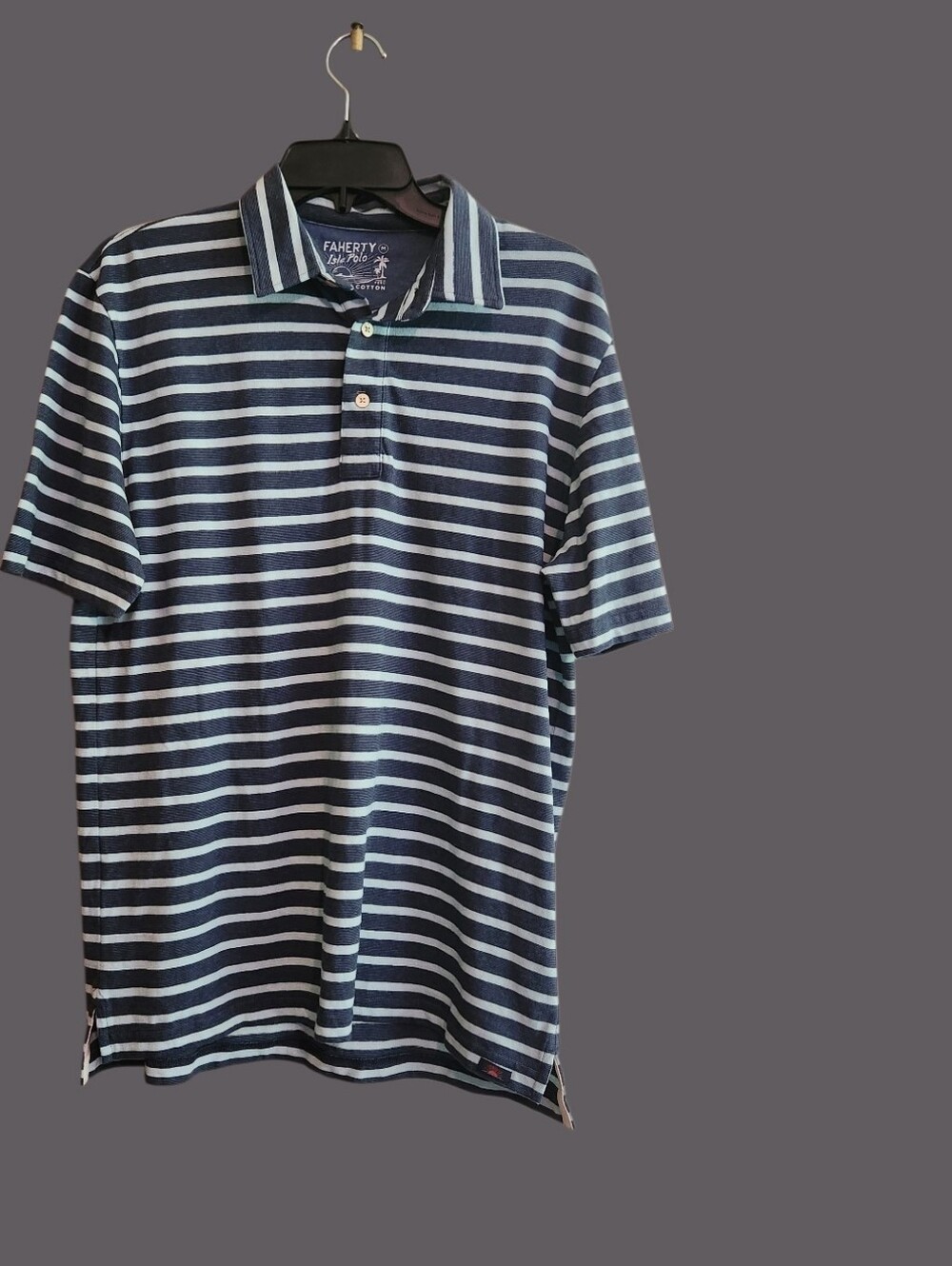 Faherty Isle Polo Blue Striped